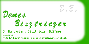 denes bisztriczer business card